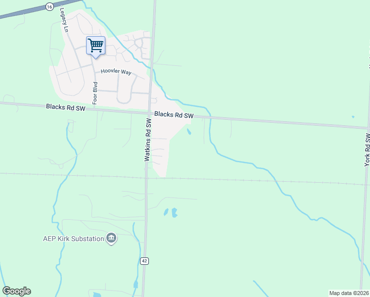 map of restaurants, bars, coffee shops, grocery stores, and more near 7889 Blacks Road Southwest in Pataskala