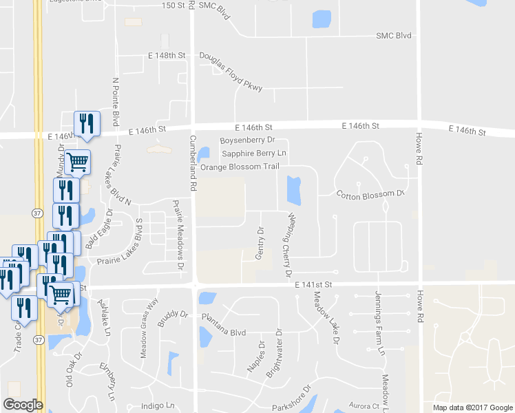 map of restaurants, bars, coffee shops, grocery stores, and more near 10010 Weeping Cherry Drive in Fishers