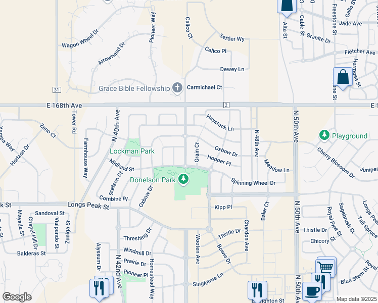 map of restaurants, bars, coffee shops, grocery stores, and more near 550 North 45th Avenue in Brighton