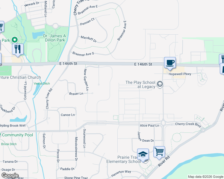map of restaurants, bars, coffee shops, grocery stores, and more near 14441 Arnett Drive in Carmel