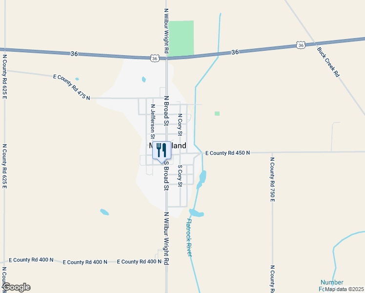 map of restaurants, bars, coffee shops, grocery stores, and more near 201 East Charles Street in Mooreland