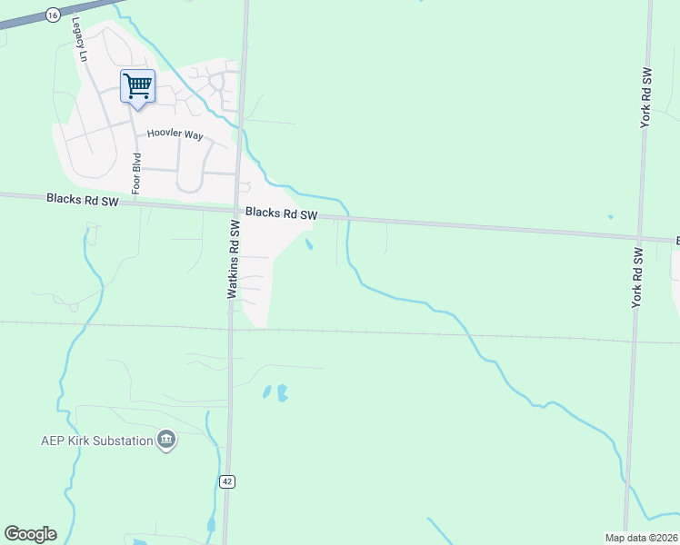 map of restaurants, bars, coffee shops, grocery stores, and more near 7889 Blacks Road Southwest in Pataskala