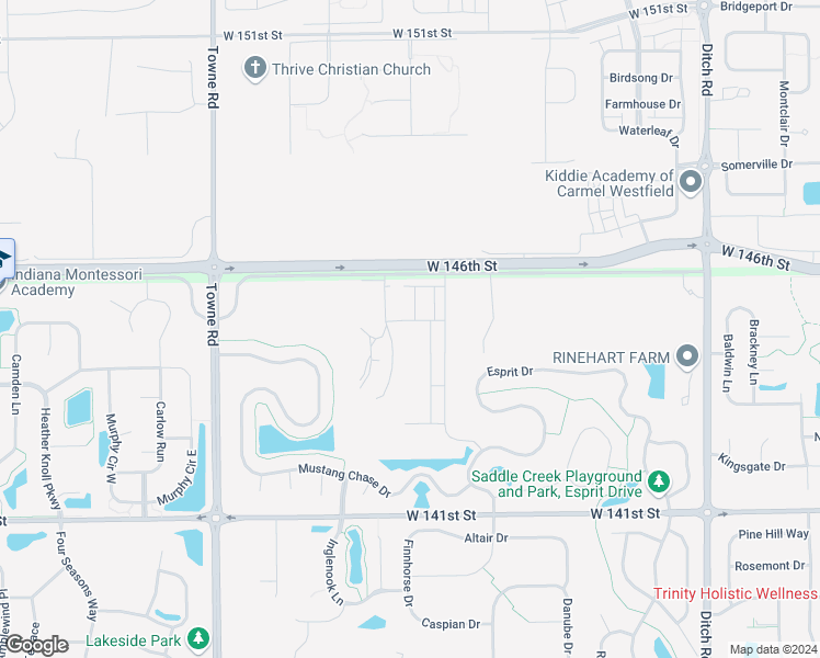 map of restaurants, bars, coffee shops, grocery stores, and more near 14530 Autumn Wood Drive in Westfield