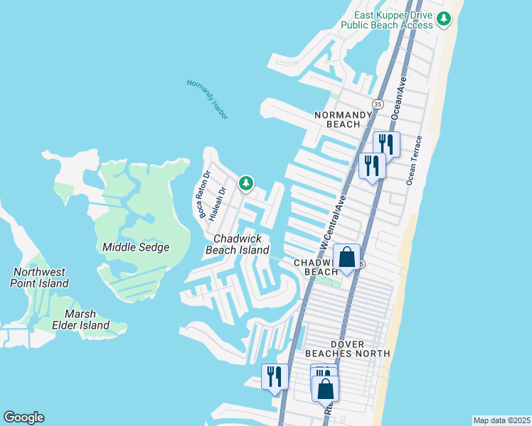 map of restaurants, bars, coffee shops, grocery stores, and more near 419 Delray Drive in Lavallette