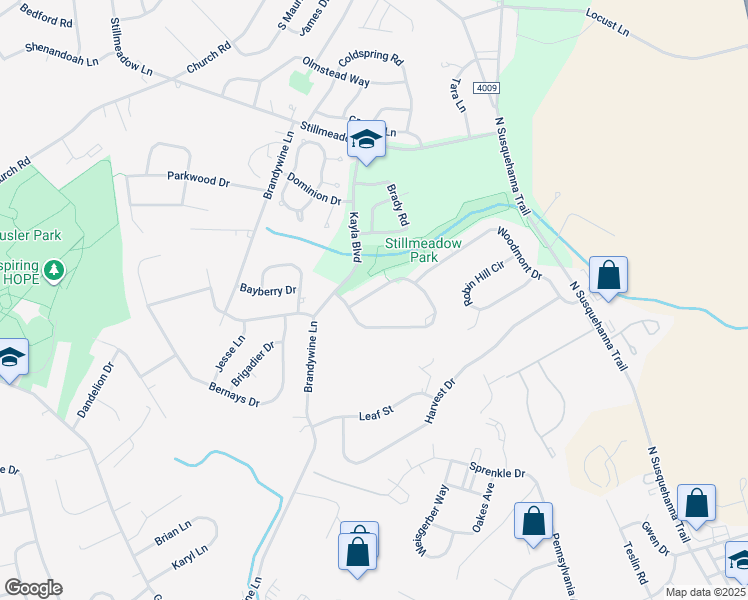 map of restaurants, bars, coffee shops, grocery stores, and more near 2858 Woodmont Drive in York