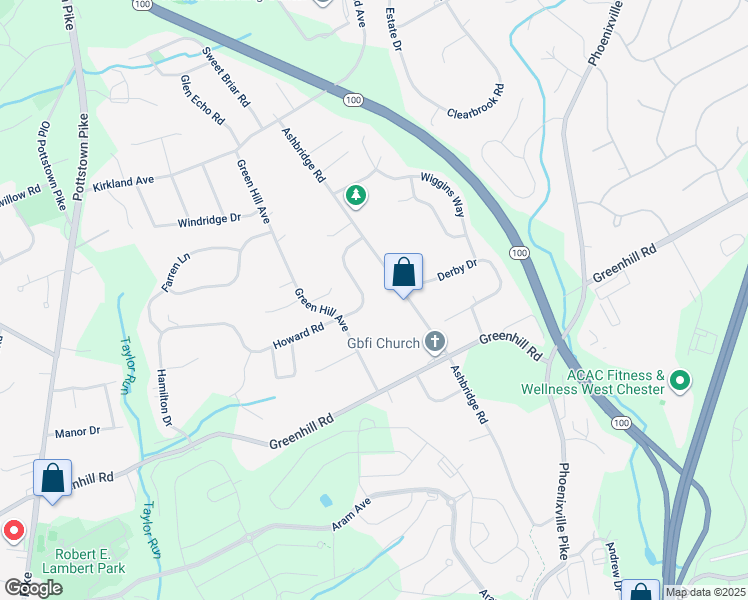 map of restaurants, bars, coffee shops, grocery stores, and more near 606 Howard Road in West Chester