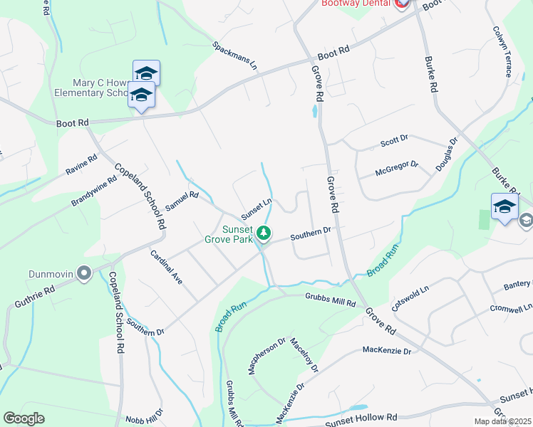 map of restaurants, bars, coffee shops, grocery stores, and more near 520 Sunset Lane in West Chester