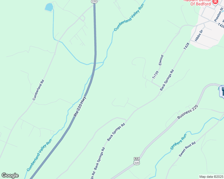 map of restaurants, bars, coffee shops, grocery stores, and more near 204 Sunshine Heights Drive in Bedford