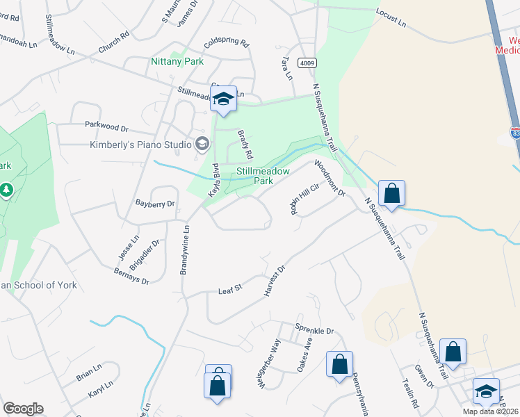 map of restaurants, bars, coffee shops, grocery stores, and more near 1013 Hearthridge Lane in York
