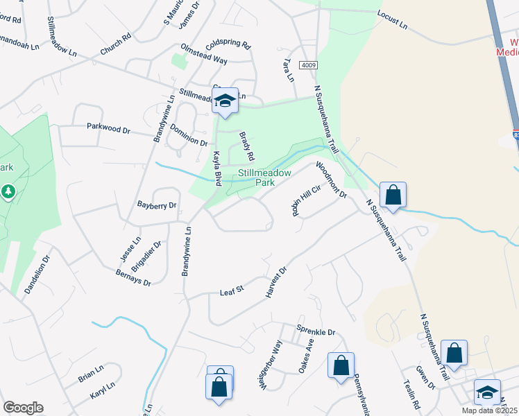 map of restaurants, bars, coffee shops, grocery stores, and more near 1007 Hearthridge Lane in York