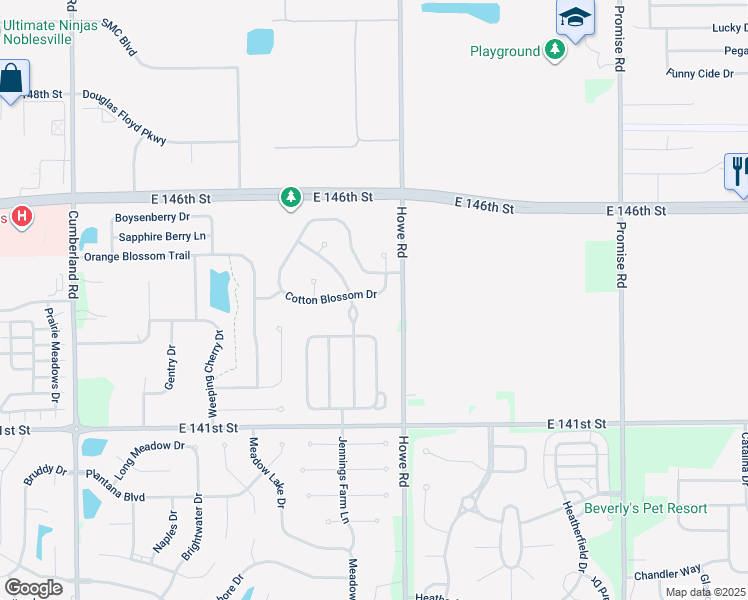 map of restaurants, bars, coffee shops, grocery stores, and more near 10391 Cotton Blossom Drive in Fishers