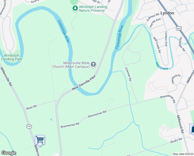 map of restaurants, bars, coffee shops, grocery stores, and more near 1961 New Danville Pike in Lancaster