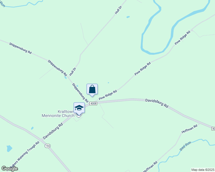 map of restaurants, bars, coffee shops, grocery stores, and more near 94 Pine Ridge Rd in East Berlin