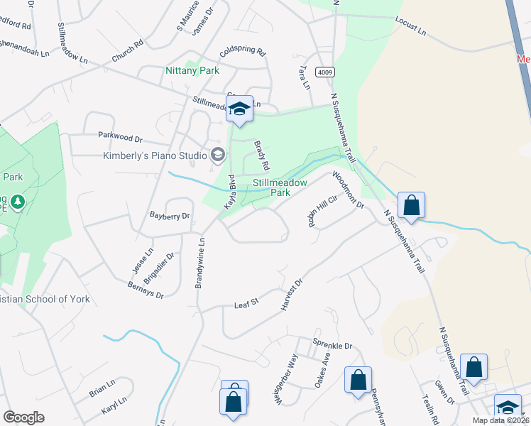 map of restaurants, bars, coffee shops, grocery stores, and more near 1013 Hearthridge Lane in York