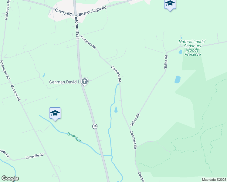 map of restaurants, bars, coffee shops, grocery stores, and more near 309 Compass Road in Parkesburg