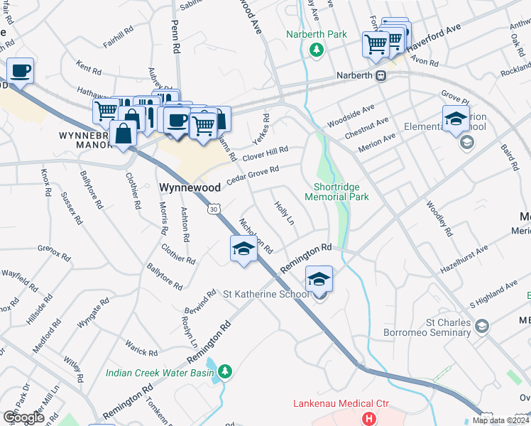 map of restaurants, bars, coffee shops, grocery stores, and more near 435 Williams Road in Wynnewood