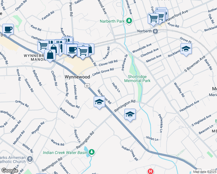 map of restaurants, bars, coffee shops, grocery stores, and more near 435 Williams Road in Wynnewood
