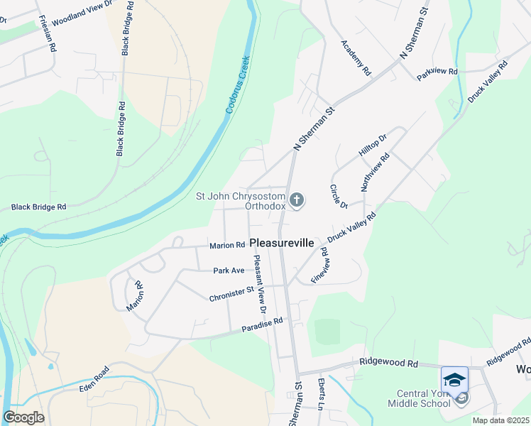 map of restaurants, bars, coffee shops, grocery stores, and more near 750 Skyline Drive in York
