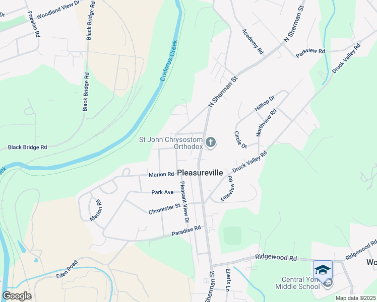 map of restaurants, bars, coffee shops, grocery stores, and more near 750 Skyline Drive in York