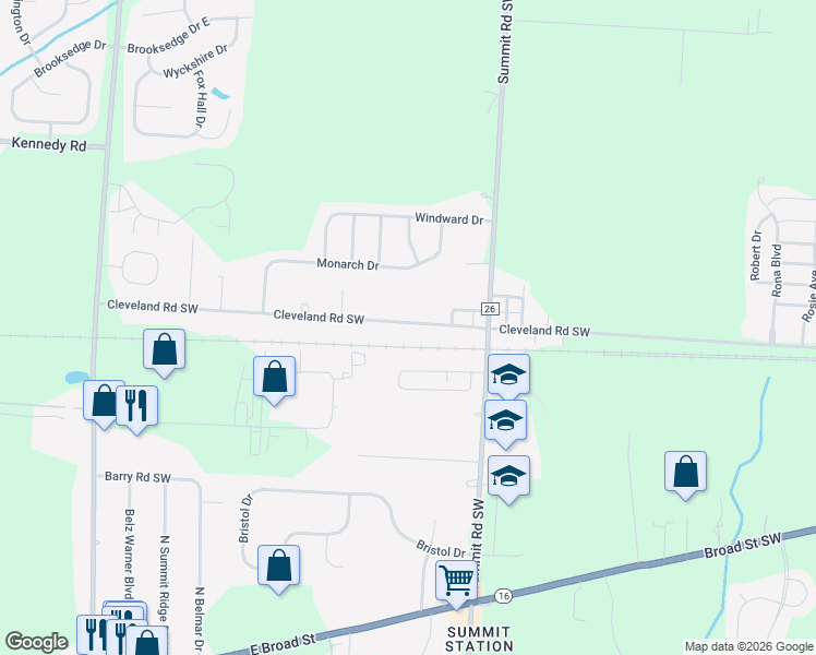 map of restaurants, bars, coffee shops, grocery stores, and more near 14291 Township Highway 154 in Pataskala