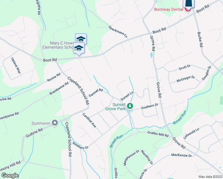 map of restaurants, bars, coffee shops, grocery stores, and more near 1279 Samuel Road in West Chester