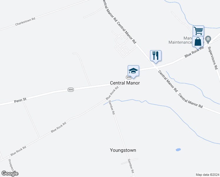 map of restaurants, bars, coffee shops, grocery stores, and more near 387 Penn Street in Washington Boro
