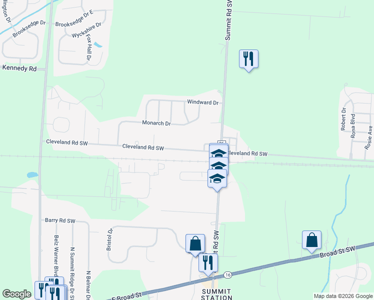map of restaurants, bars, coffee shops, grocery stores, and more near 14291 Township Highway 154 in Pataskala