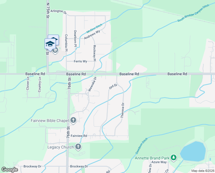 map of restaurants, bars, coffee shops, grocery stores, and more near 635 Ord Drive in Boulder