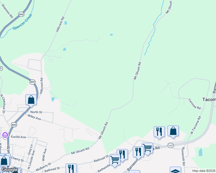 map of restaurants, bars, coffee shops, grocery stores, and more near in Barnesville