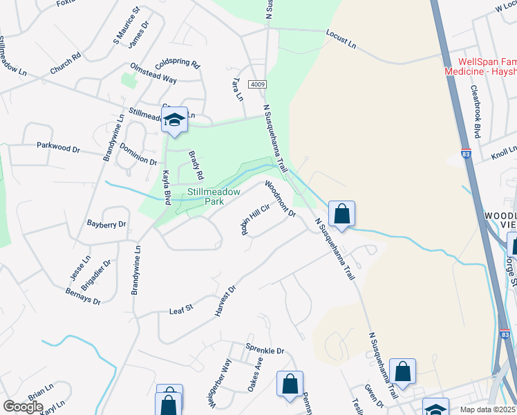 map of restaurants, bars, coffee shops, grocery stores, and more near 680 Robin Hill Circle in York