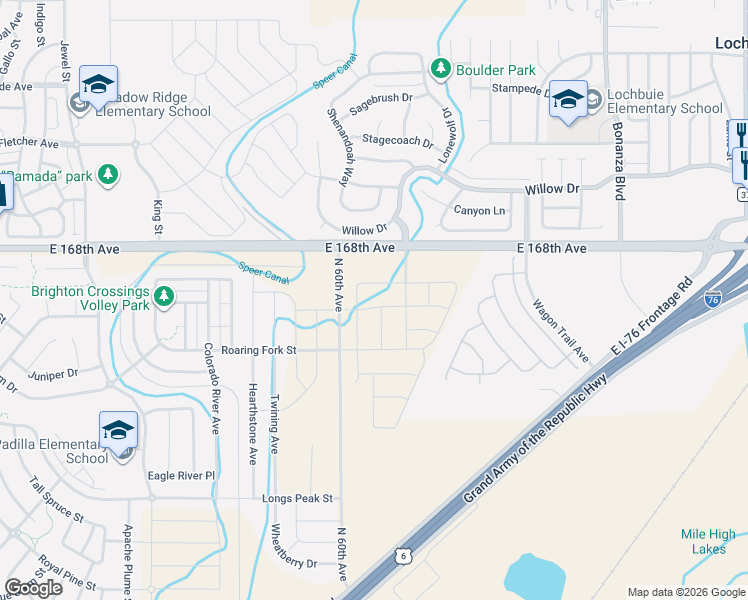 map of restaurants, bars, coffee shops, grocery stores, and more near 9110 Pitkin Street in Commerce City
