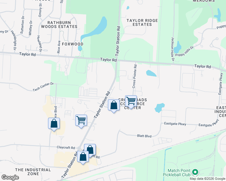 map of restaurants, bars, coffee shops, grocery stores, and more near 950 Taylor Station Road in Columbus