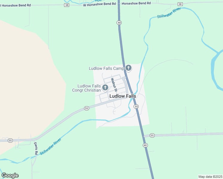 map of restaurants, bars, coffee shops, grocery stores, and more near 115 Vine Street in Ludlow Falls