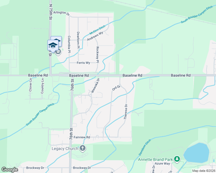 map of restaurants, bars, coffee shops, grocery stores, and more near 635 Ord Drive in Boulder