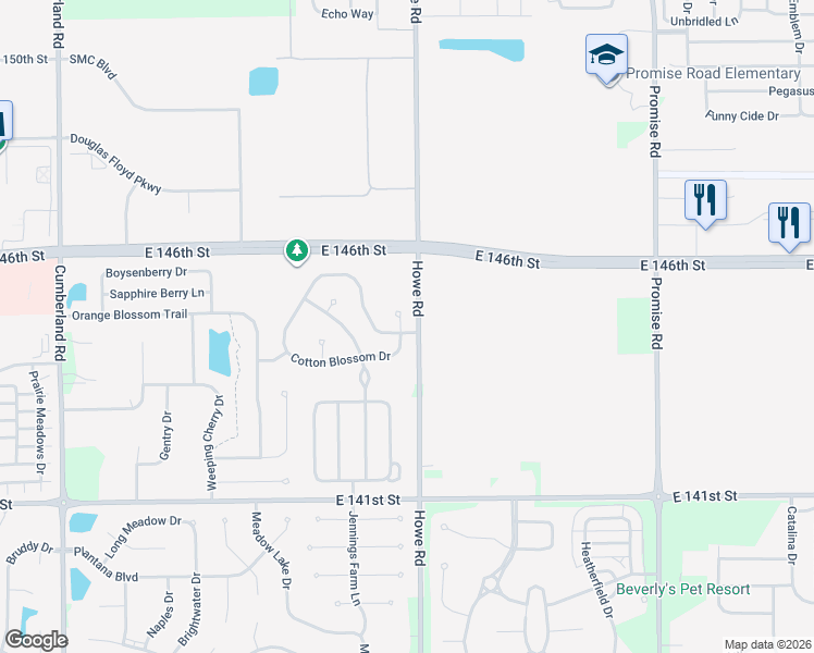 map of restaurants, bars, coffee shops, grocery stores, and more near 14445 Angel Berry Circle in Fishers