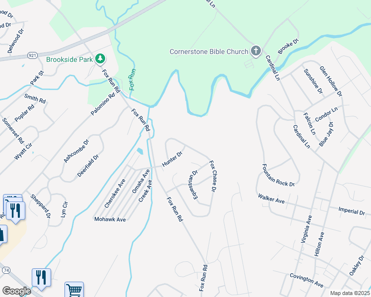 map of restaurants, bars, coffee shops, grocery stores, and more near 3789 Fox Chase Drive in Dover