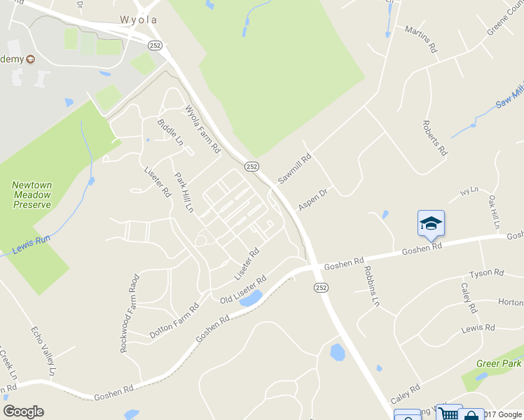 map of restaurants, bars, coffee shops, grocery stores, and more near 3703 Rosemont Pass in Newtown Square
