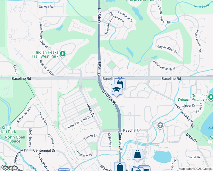 map of restaurants, bars, coffee shops, grocery stores, and more near 163 Rendezvous Drive in Lafayette