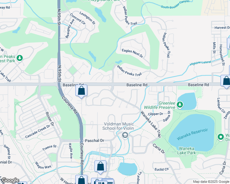 map of restaurants, bars, coffee shops, grocery stores, and more near 205 High Lonesome Point in Lafayette