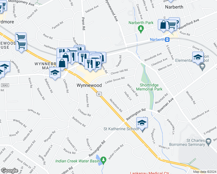 map of restaurants, bars, coffee shops, grocery stores, and more near 1011 Stanford Drive in Wynnewood