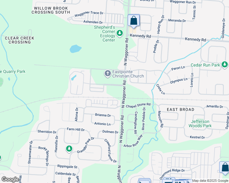 map of restaurants, bars, coffee shops, grocery stores, and more near 711 North Waggoner Road in Blacklick