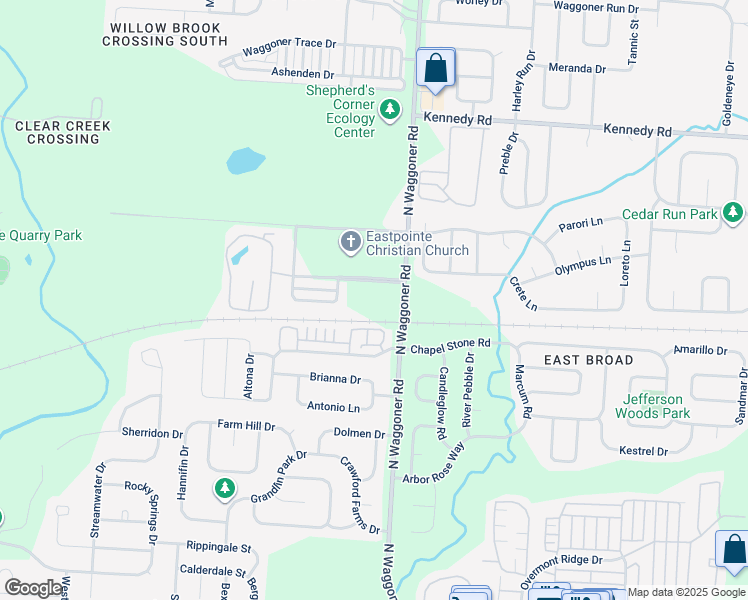 map of restaurants, bars, coffee shops, grocery stores, and more near 711 North Waggoner Road in Blacklick