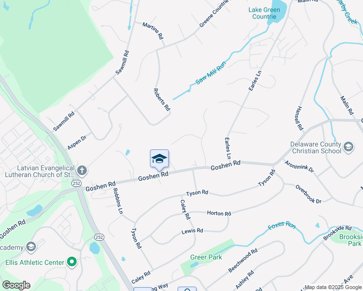 map of restaurants, bars, coffee shops, grocery stores, and more near 3424 Ivy Lane in Newtown Square