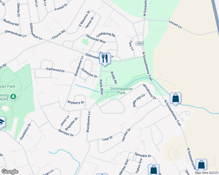 map of restaurants, bars, coffee shops, grocery stores, and more near 670 Kyle Road in York