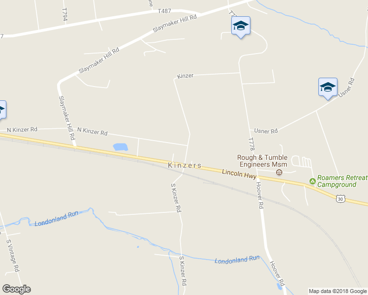 map of restaurants, bars, coffee shops, grocery stores, and more near 12 North Kinzer Road in Kinzers