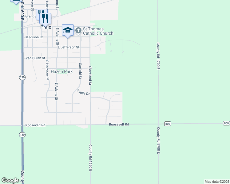 map of restaurants, bars, coffee shops, grocery stores, and more near 709 East Country View Drive in Philo