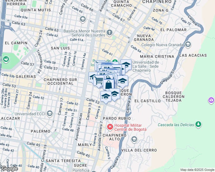 map of restaurants, bars, coffee shops, grocery stores, and more near 7-36 Calle 55 in Soacha