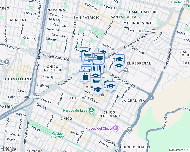map of restaurants, bars, coffee shops, grocery stores, and more near 1151 Carrera 14 in Chía