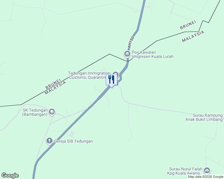 map of restaurants, bars, coffee shops, grocery stores, and more near Jalan Kuala Lurah in Limbang