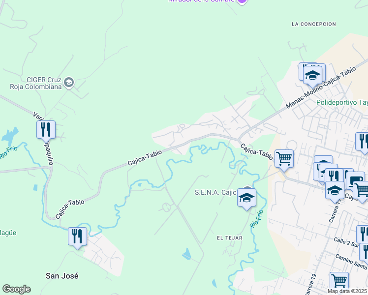 map of restaurants, bars, coffee shops, grocery stores, and more near 27 Tabio - Cajica in Cajicá